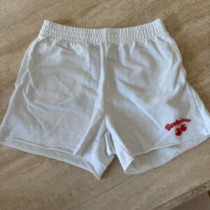 White Shorts with Red Cherry